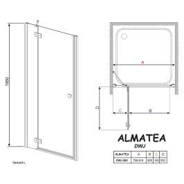 Душевая дверь Radaway Almatea DWJ 80 L прозрачное стекло